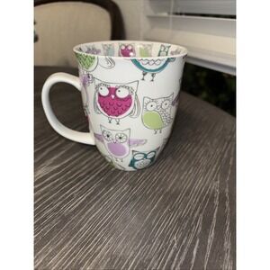 OWLS by Creative Tops LTD multicolor birds white ceramic coffee cup